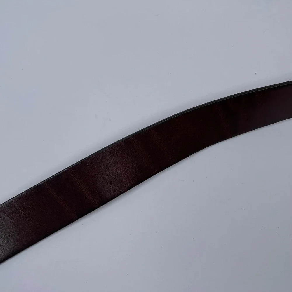 Vintage Gap Leather Belt Men M Brown Solid Brass Buckle Made in USA 90s Y2K